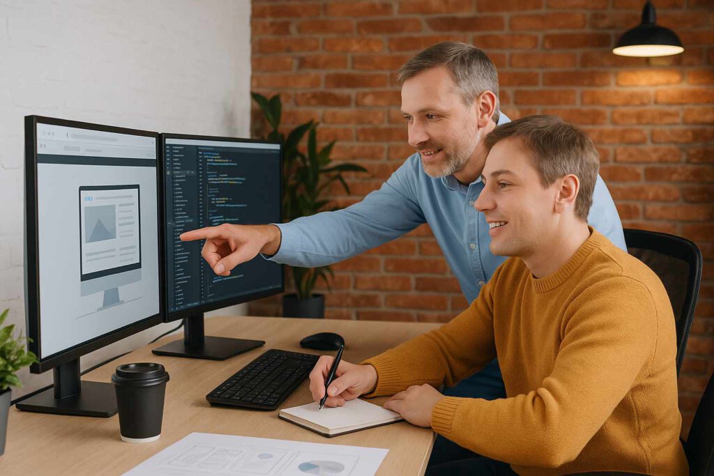 Webdesigner bei der Arbeit